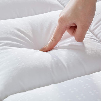 SLEEP ZONE Cotton Mattress Pad California King, Super Soft Pillow Top Mattress Topper, Thick Fluffy Mattress Cover Deep Pocket 8-21 inches, Cal King