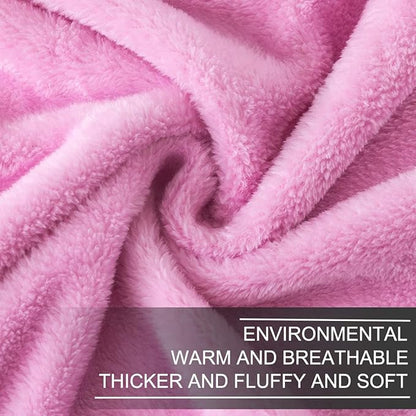 Fleece Blankets Travel Size for All Season 350GSM - Premium Lightweight Anti-Static Throw for Bed Extra Soft Brush Fabric Warm Sofa Thermal Blanket 50" x 61"(Pink Travel)