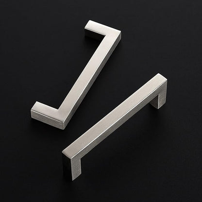 Ravinte 3 Pack Kitchen Cabinet Hardware - 4-1/2 Inch Square Cabinet Handles - Satin Nickel & Brushed Nickel Drawer Pulls