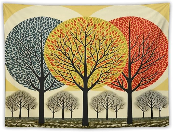 MaSiledy Wall Tapestries Shabby Chic Trees Tapestry Fall Autumn Tree Tapestries for Bedroom Aesthetic Wall Art for Living Room Dorm 30"x40" Bedroom Xmas Tapestry for Bedroom Christmas Backdrop