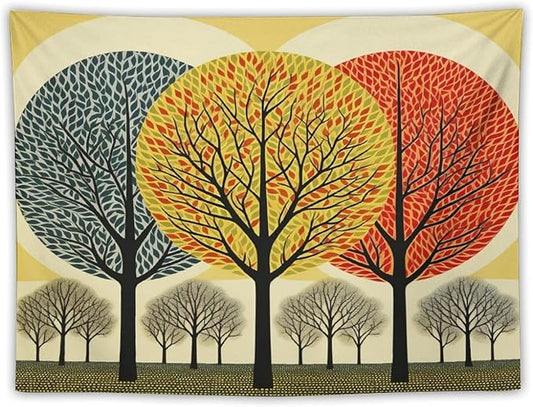 MaSiledy Wall Tapestries Shabby Chic Trees Tapestry Fall Autumn Tree Tapestries for Bedroom Aesthetic Wall Art for Living Room Dorm 30"x40" Bedroom Xmas Tapestry for Bedroom Christmas Backdrop