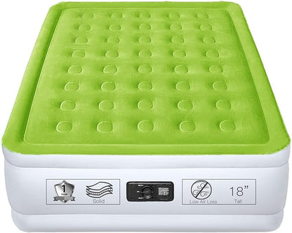 YENING Full Size Air Mattress with Built in Pump Raised Double Blow up Bed Inflatable Camping Airbed Electric 18 Inch Tall