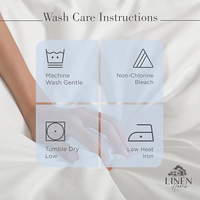 Linen Home 100% Cotton Percale Sheets Twin Size, Baby Blue, Deep Pocket, 3 Pieces Set - 1 Flat, 1 Deep Pocket Fitted Sheet and 1 Pillowcase, Crisp Cool and Strong Bed Linen