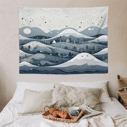 MaSiledy Snow Mountain Scandinavian Winter Tapastry's Wall Hanging Winter Holiday Tapestries for Bedroom Landscape Tapestry for Bedroom Colorful Wall Hanging Aesthetic Wall Art For Room Decor 30"x40"
