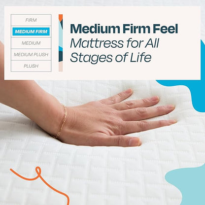 Linenspa 6 Inch Gel Infused Memory Foam Mattress – Queen Size – Medium Firm - Low Profile Bed - Mattress in a Box - Youth or Kids Bedroom - Pressure Relieving and Breathable – CertiPUR-US Certified