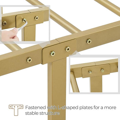 Yaheetech Classic Metal Platform Bed Frame Mattress Foundation with Victorian Style Iron-Art Headboard/Footboard/Under Bed Storage/No Box Spring Needed/Twin Size Antique Gold