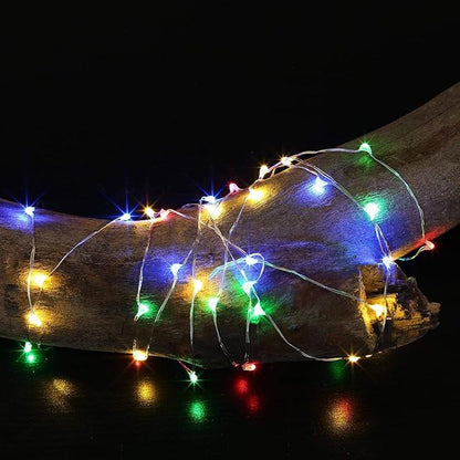 MUMUXI 12 Pack 7.2ft Fairy Lights Battery Operated String Lights, 20 Mini Battery Powered LEDs for Centerpiece Table Decorations, Wedding Party Bedroom Mason Jar Christmas, Multicolor