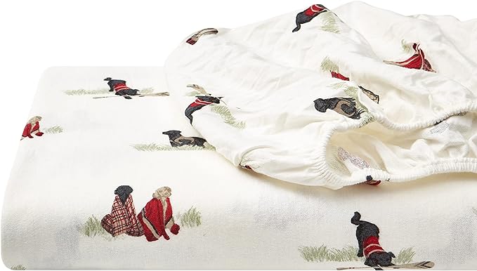 Eddie Bauer - King Sheet Set, Warm Breathable Cotton Flannel Bedding with Deep Pockets, Brushed for Extra Softness, Cozy Home Decor, Oeko-Tex Certified (Retriever Adventure, King)