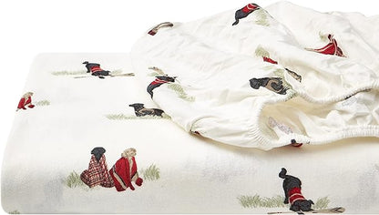 Eddie Bauer - King Sheet Set, Warm Breathable Cotton Flannel Bedding with Deep Pockets, Brushed for Extra Softness, Cozy Home Decor, Oeko-Tex Certified (Retriever Adventure, King)