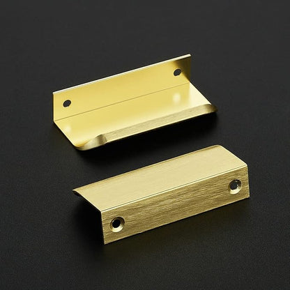 Ravinte Hardware 30 Pack Gold Cabinet Handles, 3.15 Inch (80mm) Finger Edge Pulls, 2-1/2 Inch Hole Center, Finger Pulls for Cabinets
