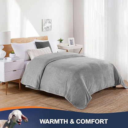 Walensee Fleece Blanket Plush Throw Fuzzy Lightweight (King Size 108x90 Ash Grey) Super Soft Microfiber Flannel Blankets for Couch, Bed, Sofa Ultra Luxurious Warm and Cozy for All Seasons