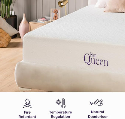 NapQueen Twin Mattress, 14 Inch Elizabeth Cooling Gel Memory Foam Mattress, Twin Bed Mattress in a Box, CertiPUR-US Certified, Medium Firm, Breathable Soft Fabric Cover