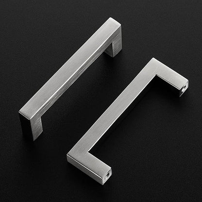 Ravinte 30 Pack 4 Inch Cabinet Pulls Brused Nickel Kitchen Cabinet Handles Square Kitchen Hardware for Cabinet