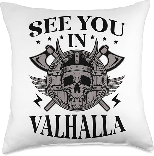 See You In Valhalla Scandinavian Pagan Norse Viking Throw Pillow