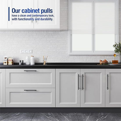 JOY DECOR 60 Pack Cabinet Handles, Black Cabinet Pulls, 3-3/4 in Hole Center Kitchen Hardware, Stainless Steel T Bar Handles for Dresser Drawers
