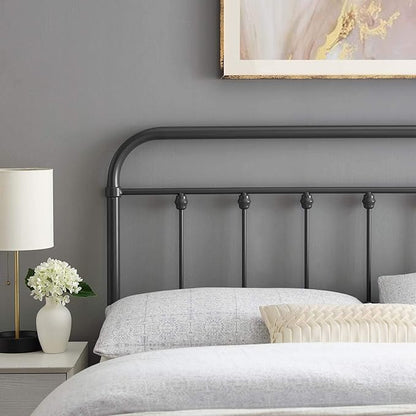 Modway MOD-6154-GRY Sage Queen Metal Headboard, Gray, Queen