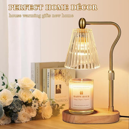Candle Warmer Lamp, with Timer and Dimmer, Adjustable Height, Christmas Birthday Gifts for Women Mom, House Warming Gifts New Home Decor, Thanksgiving Decorations,Wax Warmer for Scented Jar Candles