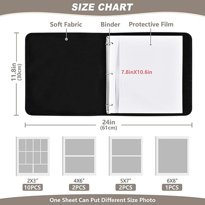 xigua Scandinavian Viking Photo Album Self Adhesive Scrapbook with 20 Detachable Sheet, DIY Album for Family Wedding Anniversary Baby Vacation Travel