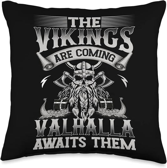 Viking Quote Scandinavian Design Celtic Culture Throw Pillow