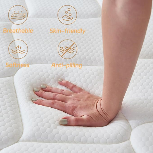 Full Size Mattress, 10 Inch Full Mattress in a Box, Memory Foam Hybrid Mattresses with Individual Pocket Spring for Motion Isolation & Silent Sleep, Pressure Relief, Medium Firm