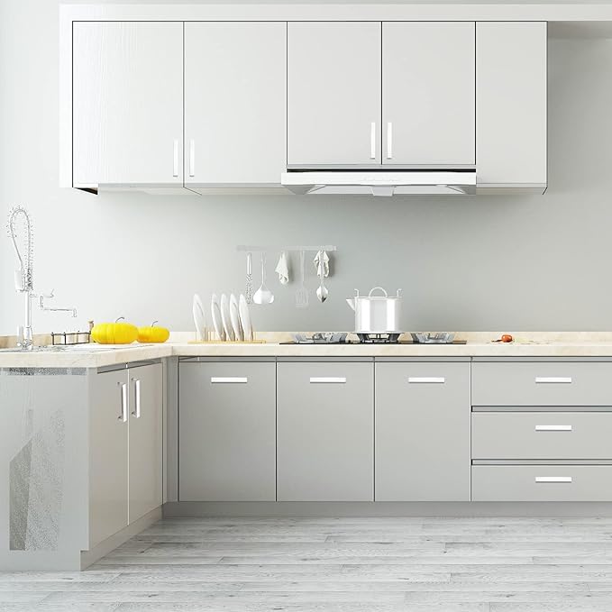 Cabinet Pulls Brushed Nickel Cabinet Handles Square Drawer Pulls, 20 Pack 12-3/5 Inch Stainless Steel Kitchen Door Cupboard Handles, Cabinet Hardware Drawer Handles, 320mm Hole Centers