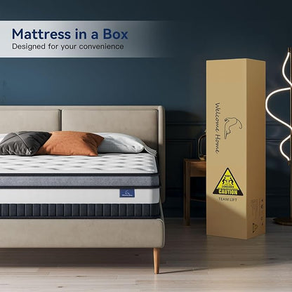 Vesgantti Twin XL Mattress 10 Inch Innerspring Multilayer Hybrid XL Twin Mattress - Ergonomic Design with Memory Foam and Pocket Spring Mattresses Twin XL Size - Box Top Series Medium Firm Feel