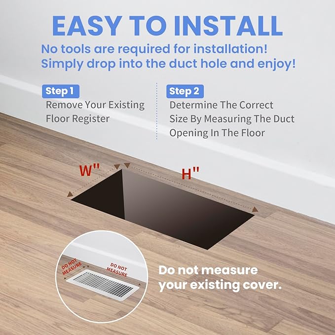 4x10 Inches Heavy Duty Walkable Floor Register - Easy Adjust Air Supply Lever Decorative Floor Vent Covers - Boston Design Vent Covers for Home - Antique Brass