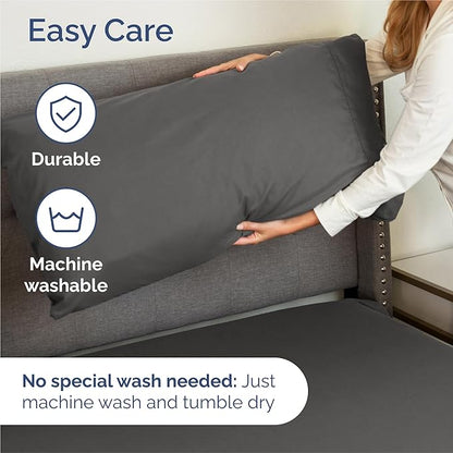 Twin XL 4 Piece Sheet Set - Comfy Breathable & Cooling - Ultra-Soft Hotel Luxury Bedding Set w/ 8-16 Inch Deep Pockets - 1 Flat & 1 Fitted Sheet & 2 Pillowcases - Wrinkle Free & Easy Care - Charcoal