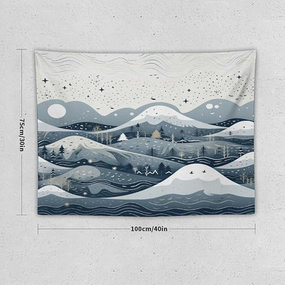 MaSiledy Snow Mountain Scandinavian Winter Tapastry's Wall Hanging Winter Holiday Tapestries for Bedroom Landscape Tapestry for Bedroom Colorful Wall Hanging Aesthetic Wall Art For Room Decor 30"x40"