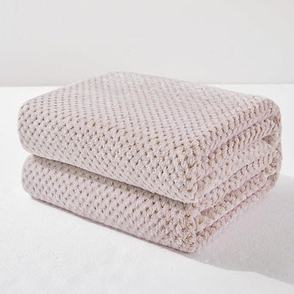 Exclusivo Mezcla Fleece Throw Blanket Extra Large, Super Soft and Warm Blankets for Couch, Sofa and Bed Waffle Textured, Cozy, Fuzzy and Lightweight (Mixed Camel, 50x70 Inches)