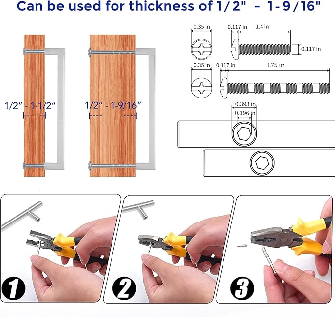 Ravinte 20 Pack 8 Inch Square Cabinet Handles - Satin Nickel & Brushed Nickel Drawer Pulls - Kitchen Cabinet Hardware