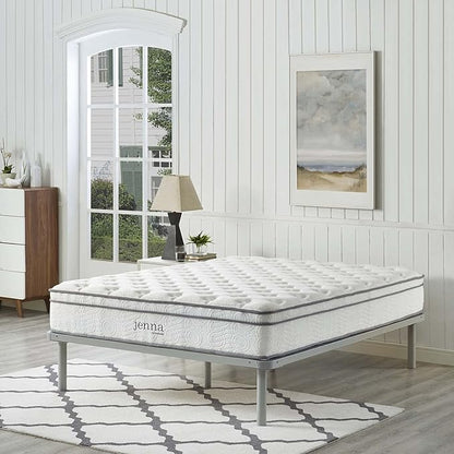 Modway Jenna 10” Innerspring and Memory Foam Queen Mattress With Individually Encased Coils