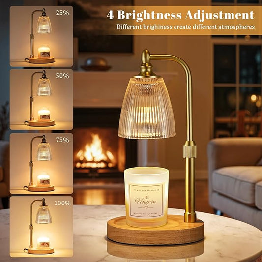 Amber Candle Warmer Lamp with Timer Dimmable,Birthday Gifts for Women Sister,House Warming Gifts New Home,Adjustable Height Wax Melt Warmer for Jar Candles,Ideal for Office,Bedroom Home Decor