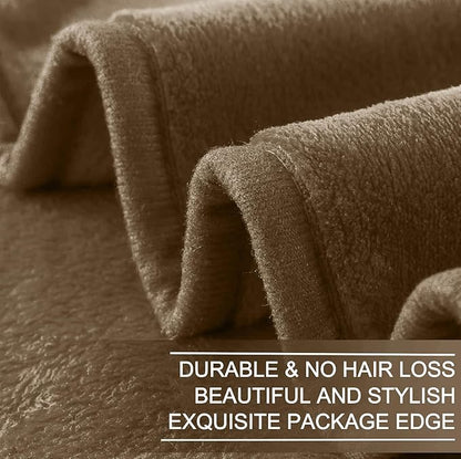 Fleece Blankets for All Season - Premium Lightweight Anti-Static Throw for King Size Bed Extra Soft Brush Fabric Warm Sofa Thermal Blanket 90" x 108"(Taupe)