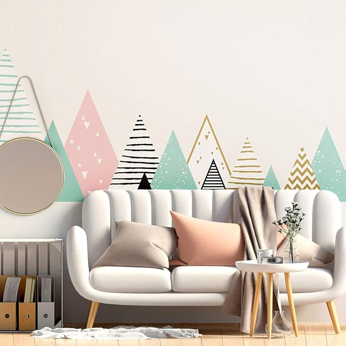 Children's Wall Stickers – Baby Room Decoration – Children's Wall Stickers – Scandinavian Wall Sticker – Giant Scandinavian Mountains Atlas – Height 80 x Length 135 cm
