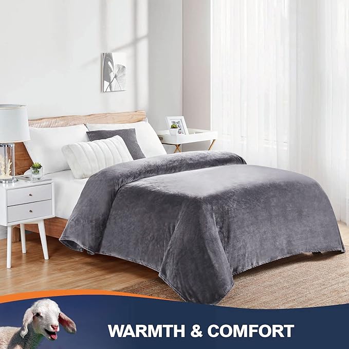 Walensee Fleece Blanket Plush Throw Fuzzy Lightweight (Throw Size 50x60 Dark Grey) Super Soft Microfiber Flannel Blankets for Couch, Bed, Sofa Ultra Luxurious Warm and Cozy for All Seasons