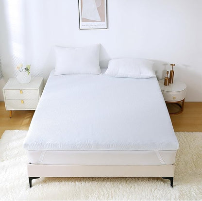 MUXHOMO 3.9 Inch 7-Zone King Mattress Topper, Egg Crate Foam Mattress Topper King Size for Back Pain, Lavender Cooling Gel Infused Bed Pad, CertiPUR-US and Oeko-TEX Certification (76"×80")