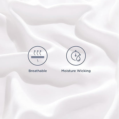 Bedsure Cooling Sheets Twin XL, Rayon Derived from Bamboo, Breathable & Soft Twin XL Sheet Sets, Deep Pocket Up to 16 Inches, Hotel Luxury Silky Dorm Bedding for Hot Sleepers, White