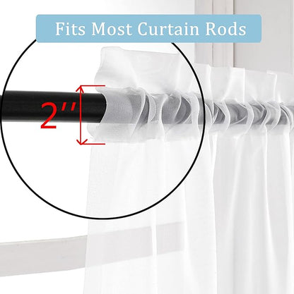 OWENIE White Sheer Curtains 108" inches Length 2 Panels Set, Sheer Curtains Rod Pocket Voile Drapes for Living Room, Airy Soft-Touching Drapes, 2 PCS Panels, Each 42" W x 108" L