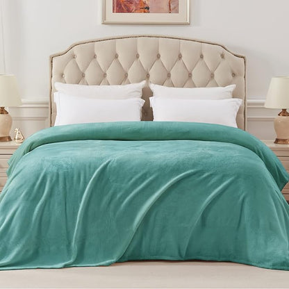 Exclusivo Mezcla Fleece Blanket Twin Size for Bed, Super Soft and Warm, All Season Use, Cozy, Plush, Lightweight, 60x80 Inches Celadon