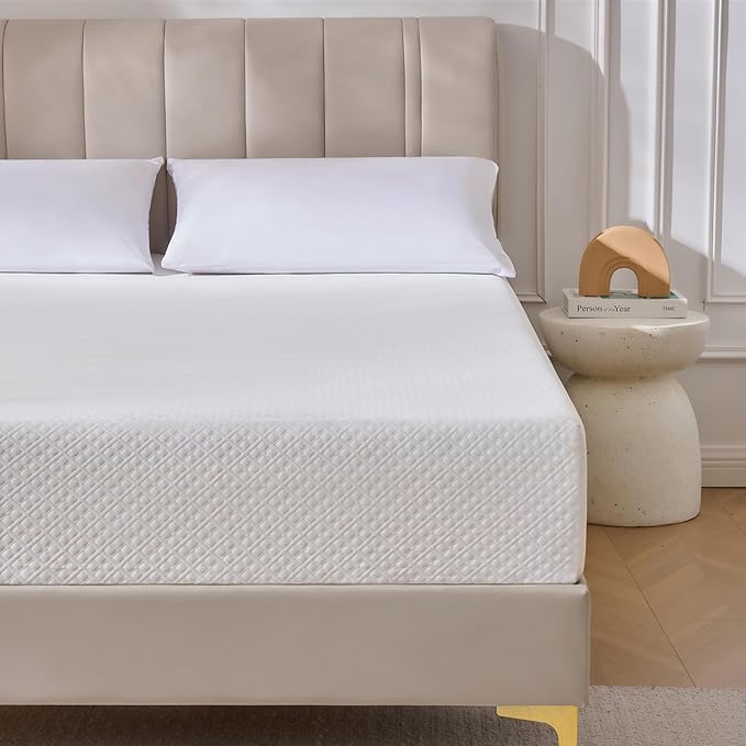 Rolanstar 10 Inch Queen Mattress Gel Memory for Cool Sleep & Pressure Relief, Medium Firm Feel, CertiPUR-US Certified, Mattress in a Box, White
