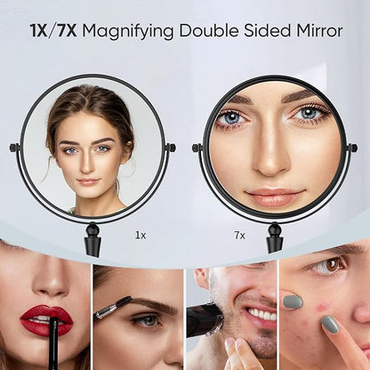 Nicesail 8' Desk Vanity Mirror, Double-Sided with 1X/7X Magnification, Makeup Mirror for Home, Hotel, Desktop
