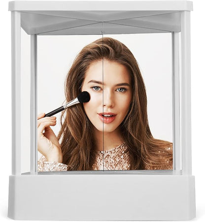 FRCOLOR Non Reversing Mirror Fine Cosmetic Makeup Standing Vanity Mirror Small Travel Home Desktop Tabletop Mirror
