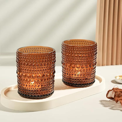 12pcs Votive Candle Holder for Wedding, 2.7 * 3.5in Large Amer Glass Tea Light Candle Holders Bulk, DIY Wax Filling Romance Tealight Candle Holders for Home Table & Christmas Thanksgiving (12)