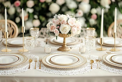 Gold Taper Candlestick Holders,Taper Candle Holders Set of 15,Metal Taper Candle Sticks Stand Holders,Modern Decorative Candle Holders for Wedding Certerpieces,Festive, Mantel,Home,Party