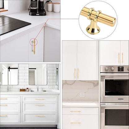 LONTAN 50 Pack Brushed Brass Cabinet Knobs Gold Dresser Knobs