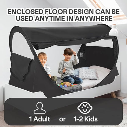 LEEDOR Bed Tent Dream Tents Bed Canopy Shelter Cabin Indoor Privacy Warm Breathable Pop Up Twin/Full/Queen for Kids and Adult Patent Pending(Mattress Not Included)