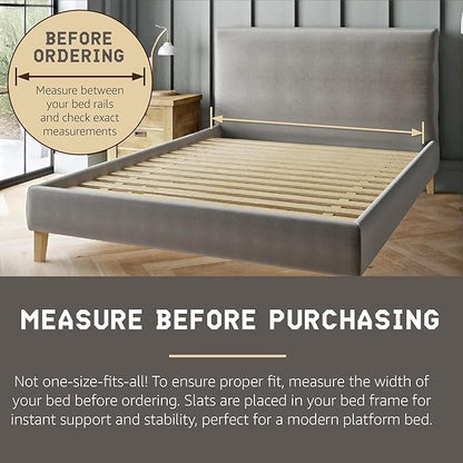 Hercules Xtreme Bed Support Slats, Heavy-Duty Solid Pine Wood Bunkie Board, Full Size
