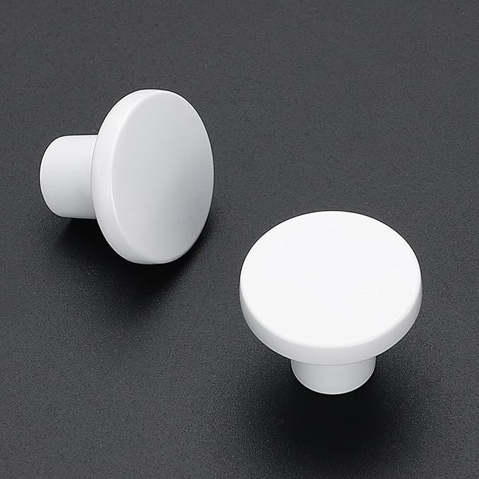 Ravinte 30 Pack Cabinet Knobs White Kitchen Cabinet Knobs Round Dresser Drawer Pulls Closet Door Pulls 1-1/5 Inch