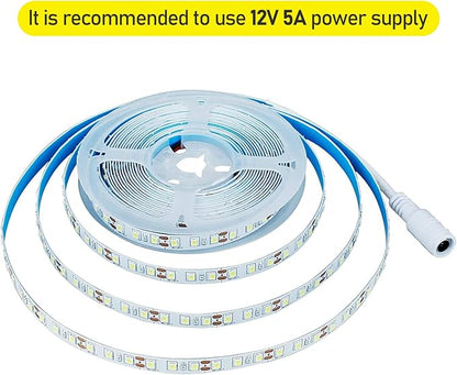 12V 5M/16.4ft LED Strip Light Natural White 4000K 600LEDs Flexible SMD2835 High Brightness No-Waterproof IP20 LED Tape Lights for Bedroom Kitchen Party etc(No Power Supply)